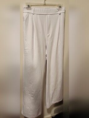 HALARA White Wide-Leg Trousers
